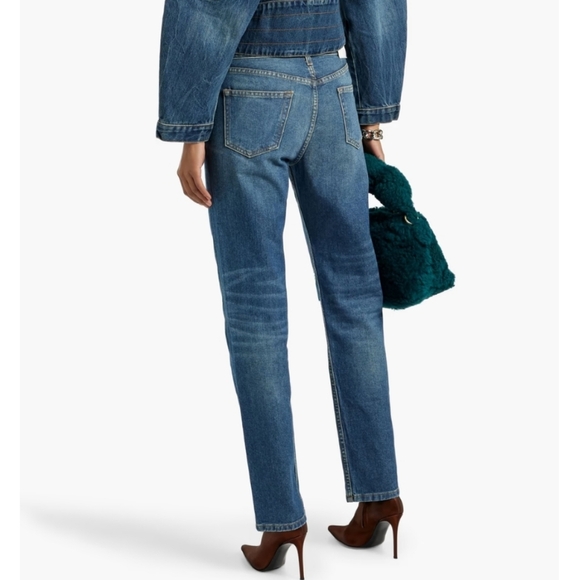 $298 EB DENIM Distressed Baggy Straight Leg Jeans - Picture 3 of 11